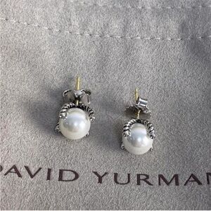 David Yurman Pearl Cable Stud Earrings - White Pearls